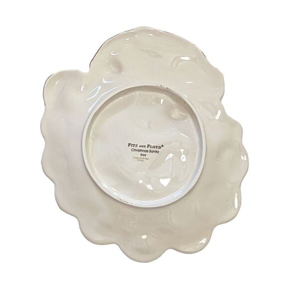 Fitz and Floyd Christmas Santa Claus Snack Canape Holiday Party Plate Wi… - Picture 2 of 7